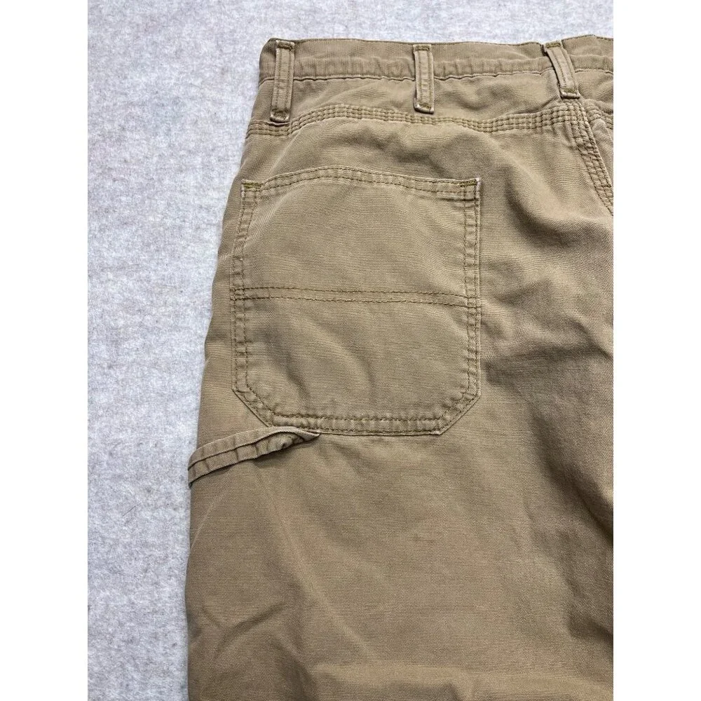 Wrangler Lined Tan Workwear Distressed Carpenter Pants 34 X 30 - Picture 6 of 13